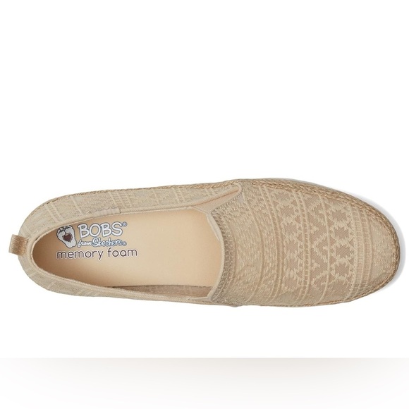 Bob's from Sketchers Memory Foam Cream Beachy Espadrilles Sz 9 Vacation Coastal - Picture 2 of 8